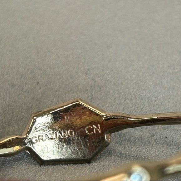 Seven gold tone crystal rhinestone bangle bracelet bundle - Picture 5 of 9